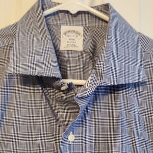 Brooks Brothers Regent Non Iron All Cotton Blue / White Plaid Button Down Shirt